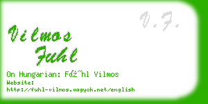 vilmos fuhl business card